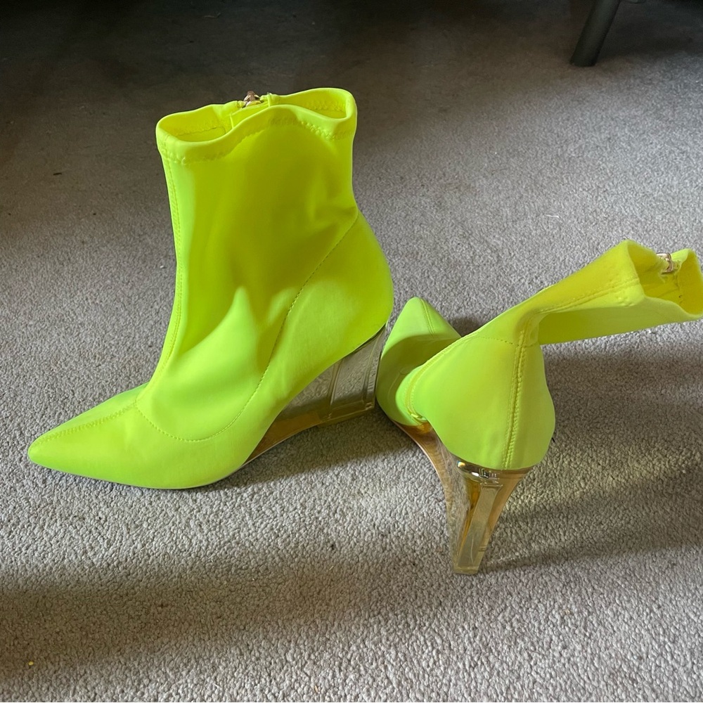 Neon Yellow Ankle Boots